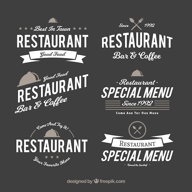 Download Free Download Free Fun Collection Of Retro Restaurant Logos Vector Freepik Use our free logo maker to create a logo and build your brand. Put your logo on business cards, promotional products, or your website for brand visibility.