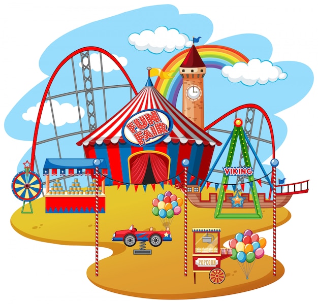 Fun fair theme park | Free Vector