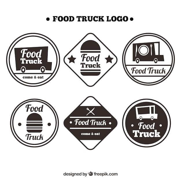 Download Free Fun Food Truck Logos With Retro Style Free Vector Use our free logo maker to create a logo and build your brand. Put your logo on business cards, promotional products, or your website for brand visibility.