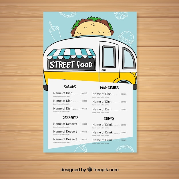 free-vector-fun-food-truck-menu-with-tacos