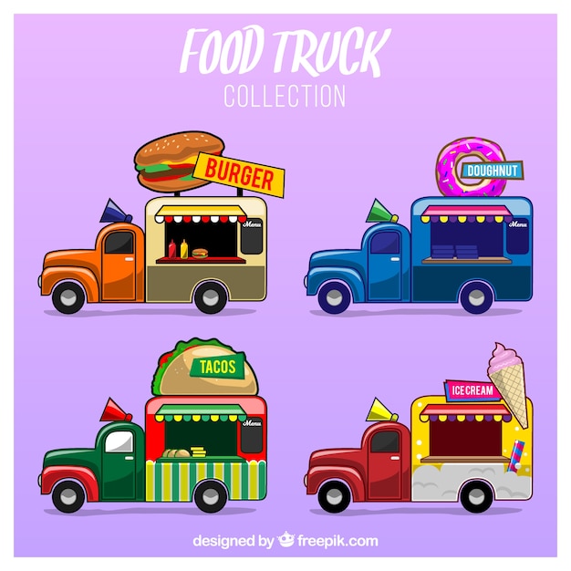 Fun food truck pack with hand drawn\
style