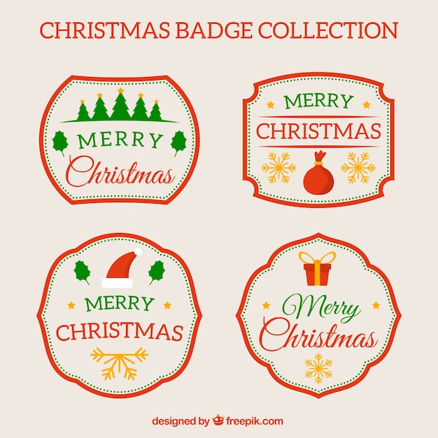 Download Free Vector | Fun pack of christmas badges