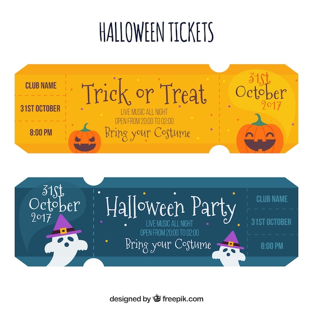 Fun pack of halloween tickets