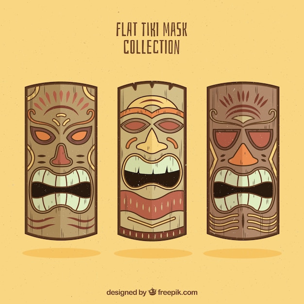 Fun pack of wooden tribal masks