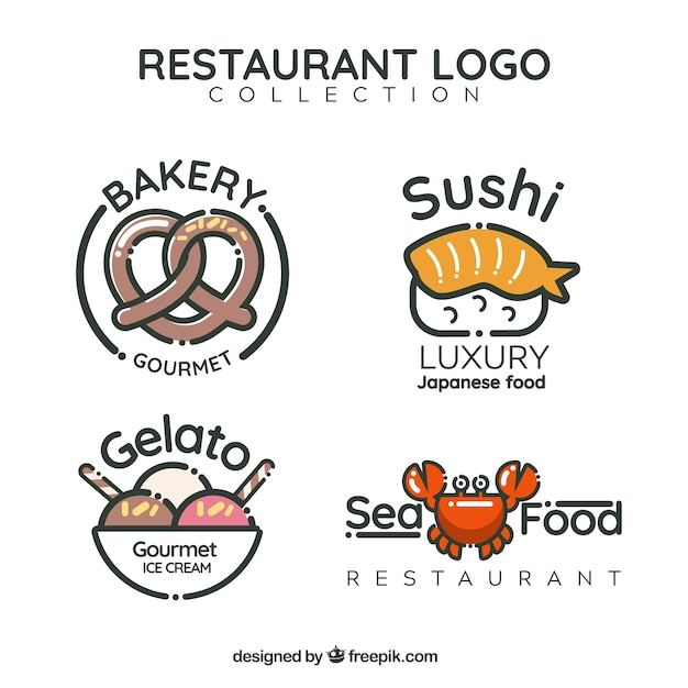 Download Free Fun Pack Of Restaurant Logos Free Vector Use our free logo maker to create a logo and build your brand. Put your logo on business cards, promotional products, or your website for brand visibility.