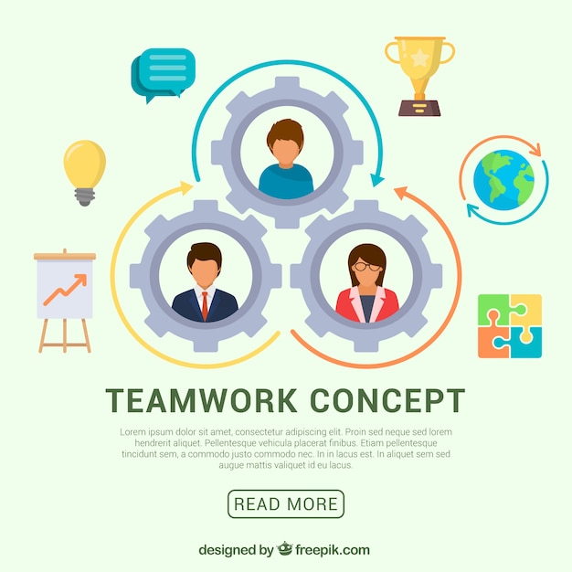 Fun teamwork concept