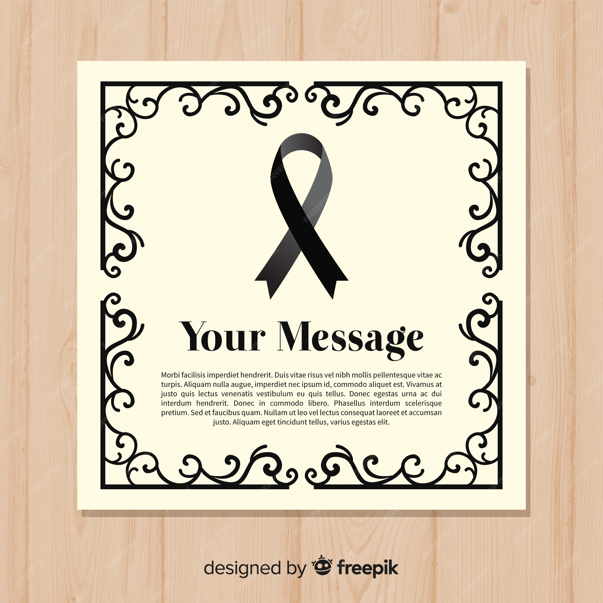 Free Vector | Funeral card template