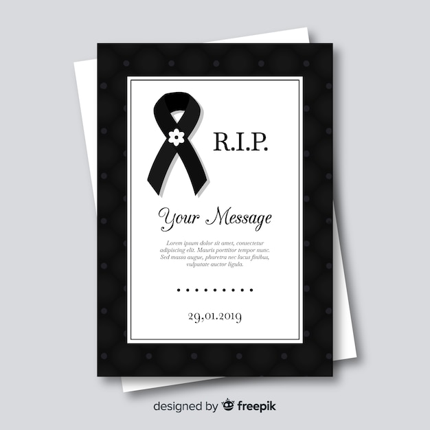 Funeral Card Template Free Vector