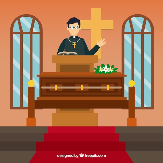 Funeral ceremony Free Vector
