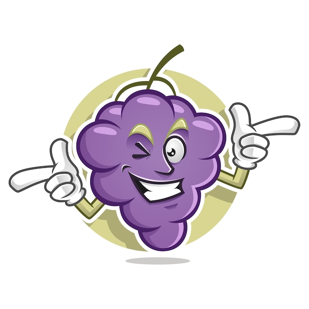 Funky grape mascot | Premium Vector