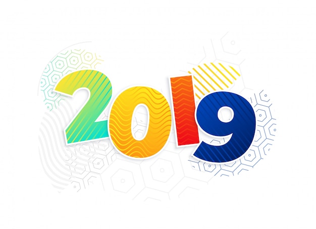 Funky memphis style 2019 новый год фон Бесплатные векторы