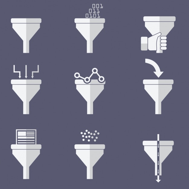 Download Free Vector | Funnel icons collection