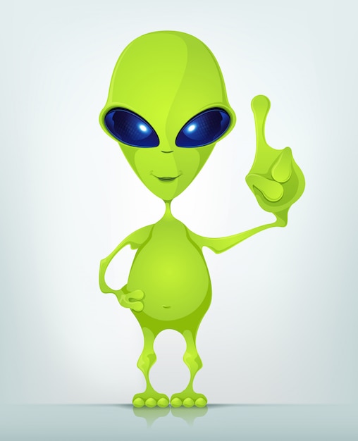 Funny alien | Premium Vector