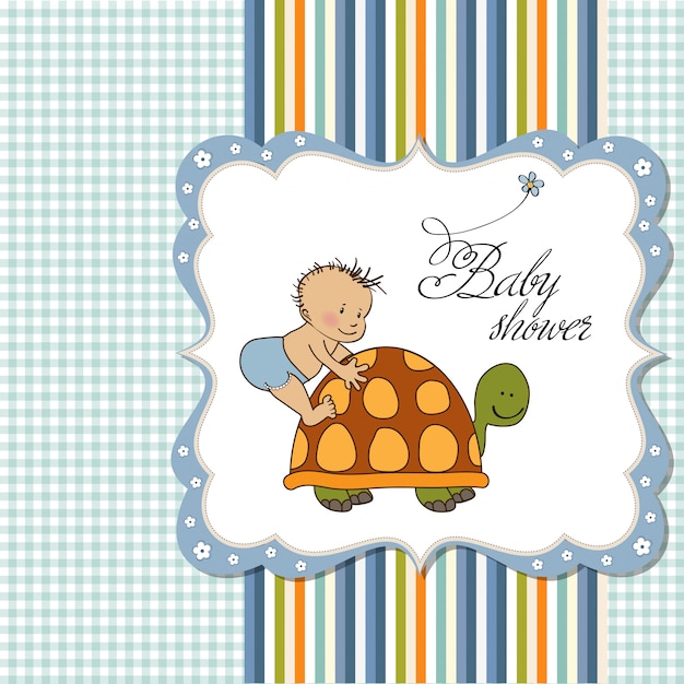 Download Funny baby boy announcement card | Premium Vector