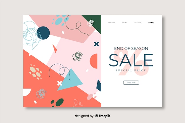 Free Vector Funny Background Of Sales Landing Page