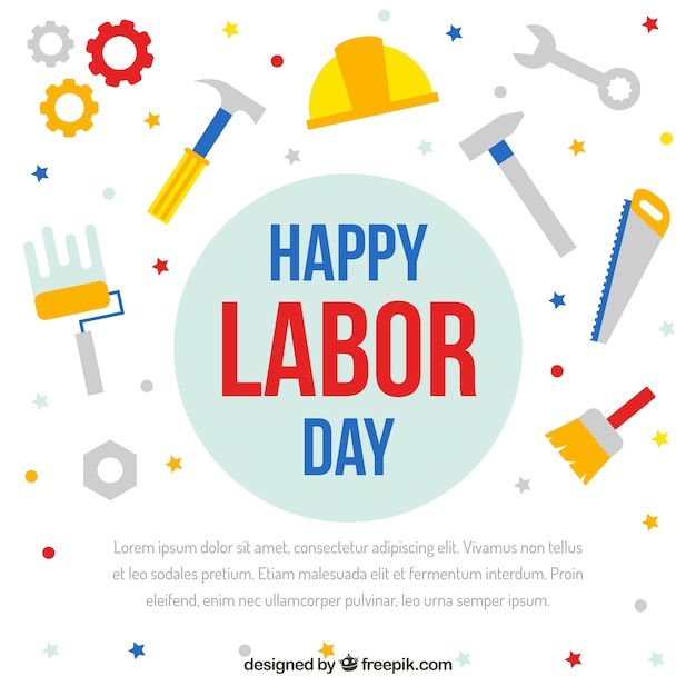 Funny background with labor day tools