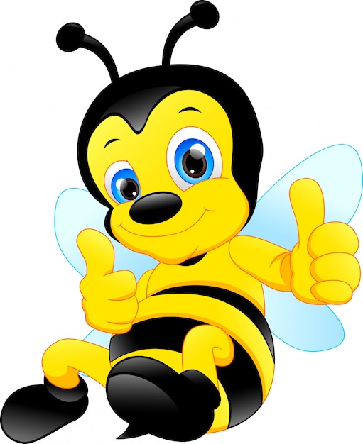 Download Funny bee cartoon | Premium Vector
