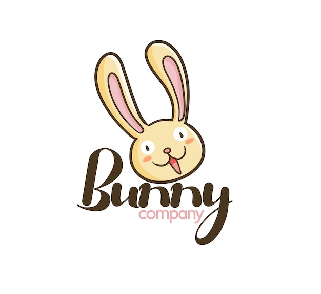 Premium Vector | Funny bunny company logo templat