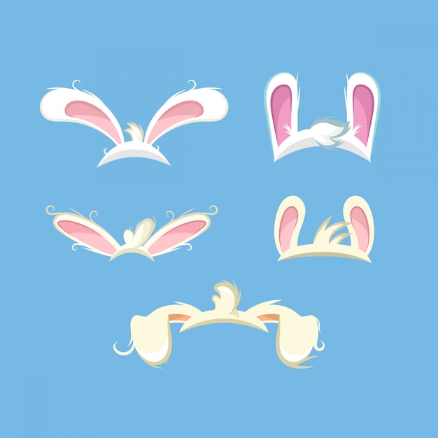 Download Funny bunny ears set Vector | Premium Download