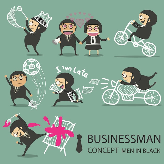 Funny businesswoman character collection