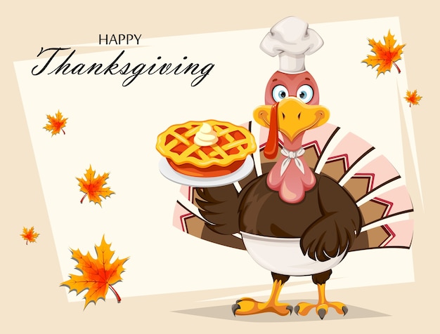 Premium Vector | Funny cartoon character thanksgiving turkey bird