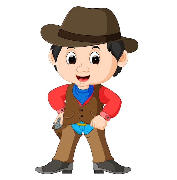 Premium Vector | Funny cartoon cowboy