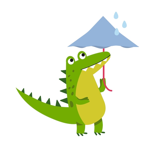 Premium Vector | Funny cartoon crocodile character walking with