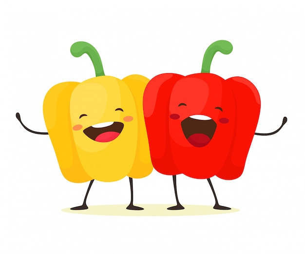 Premium Vector | Funny cartoon sweet peppers, paprika.