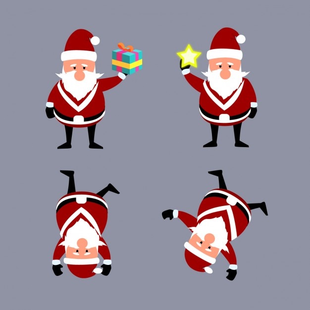 Funny cartoons of Santa Claus Vector | Free Download