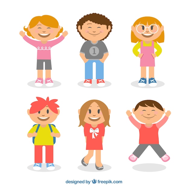 Funny children pack Vector | Premium Download