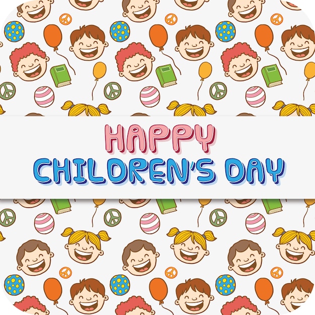 Free Vector Funny children's day card