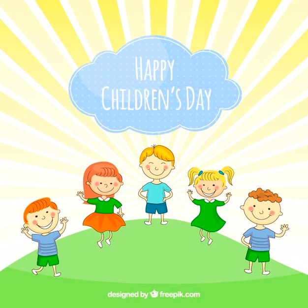 Funny children's day illustration Vector | Free Download