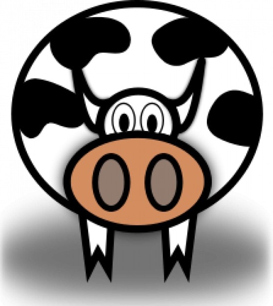 Download Funny cow cartoon with big nostrils Vector | Free Download