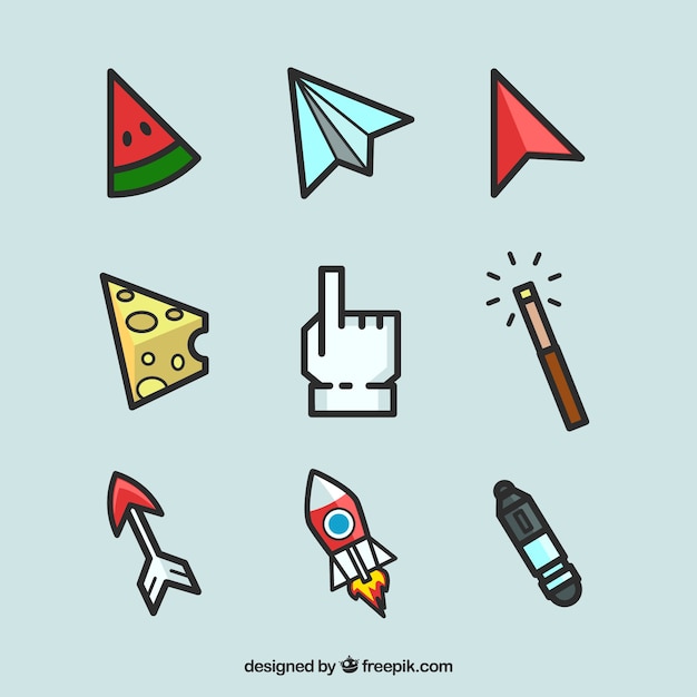 Download Free Vector | Funny cursor pack