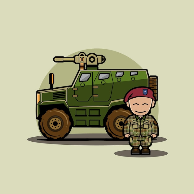 Premium Vector | Funny cute character of chibi military vehicle humvee ...