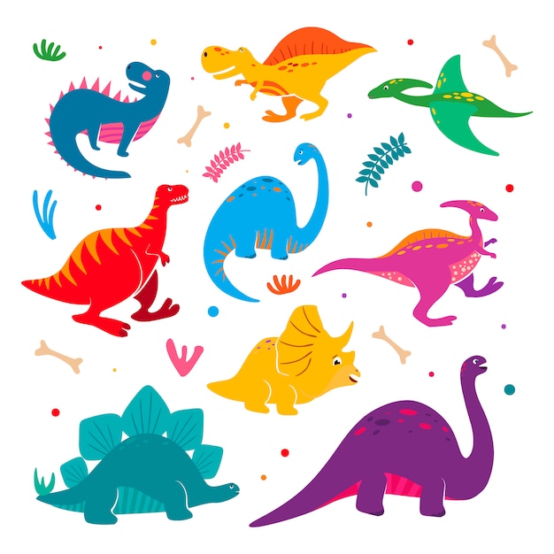 Premium Vector | Funny dinosaurs collection.