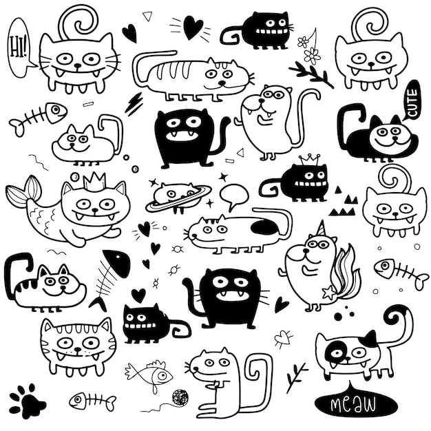 cute cat doodle