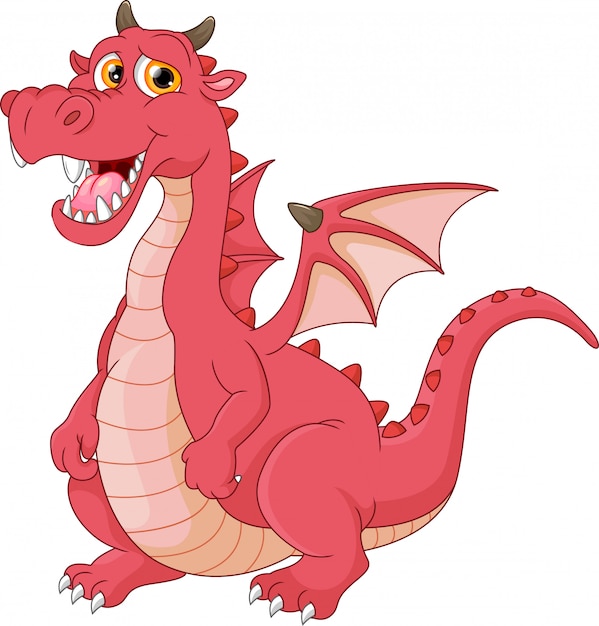 Premium Vector | Funny dragon cartoon