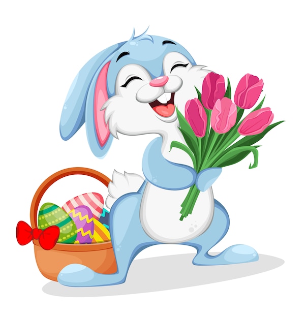 Download Premium Vector | Funny easter bunny cartoon character.