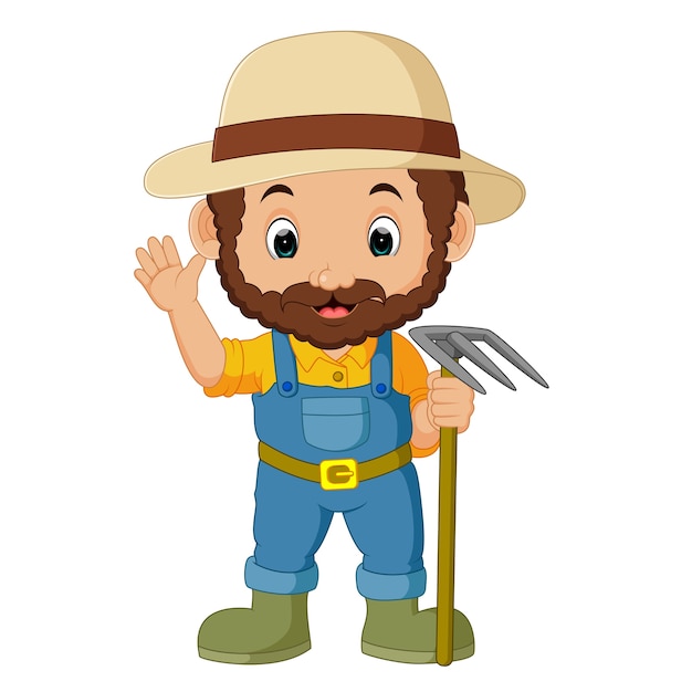 Premium Vector | Funny farmer cartoon