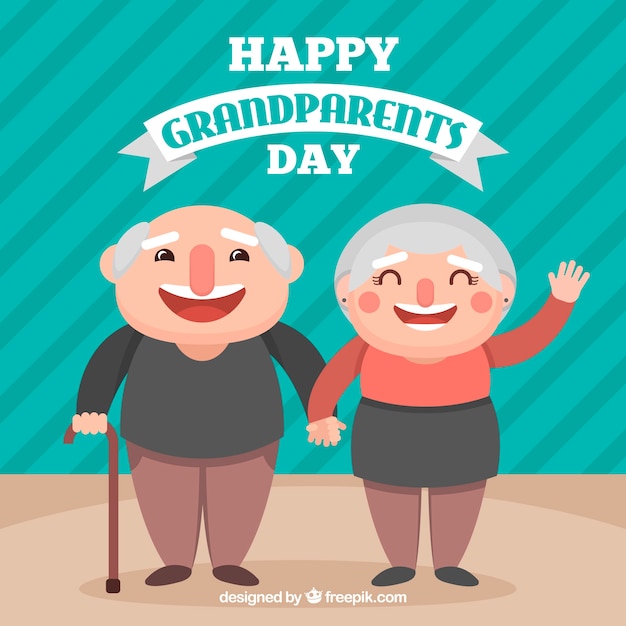 Funny flat grandparents day design | Free Vector