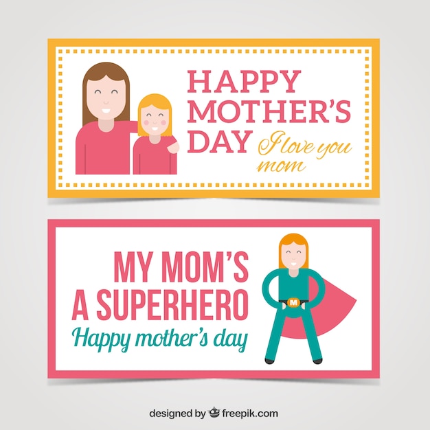 Funny flat mother's day banners