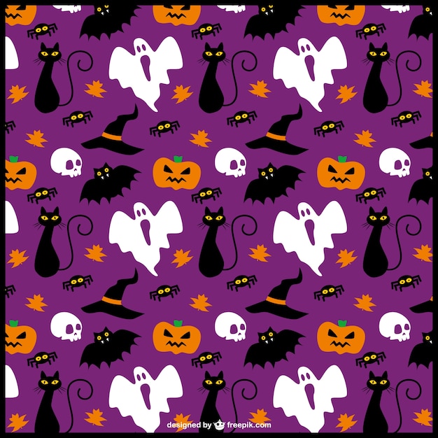 Free Vector | Funny halloween items editable pattern