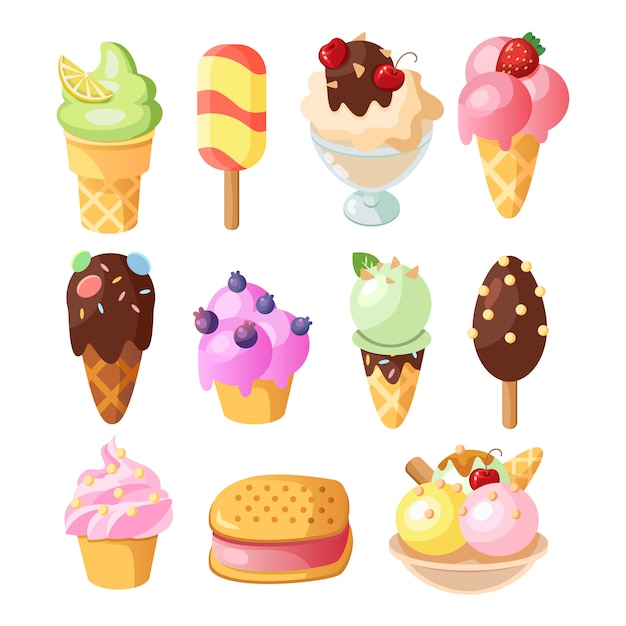 Funny ice cream background. | Free Vector