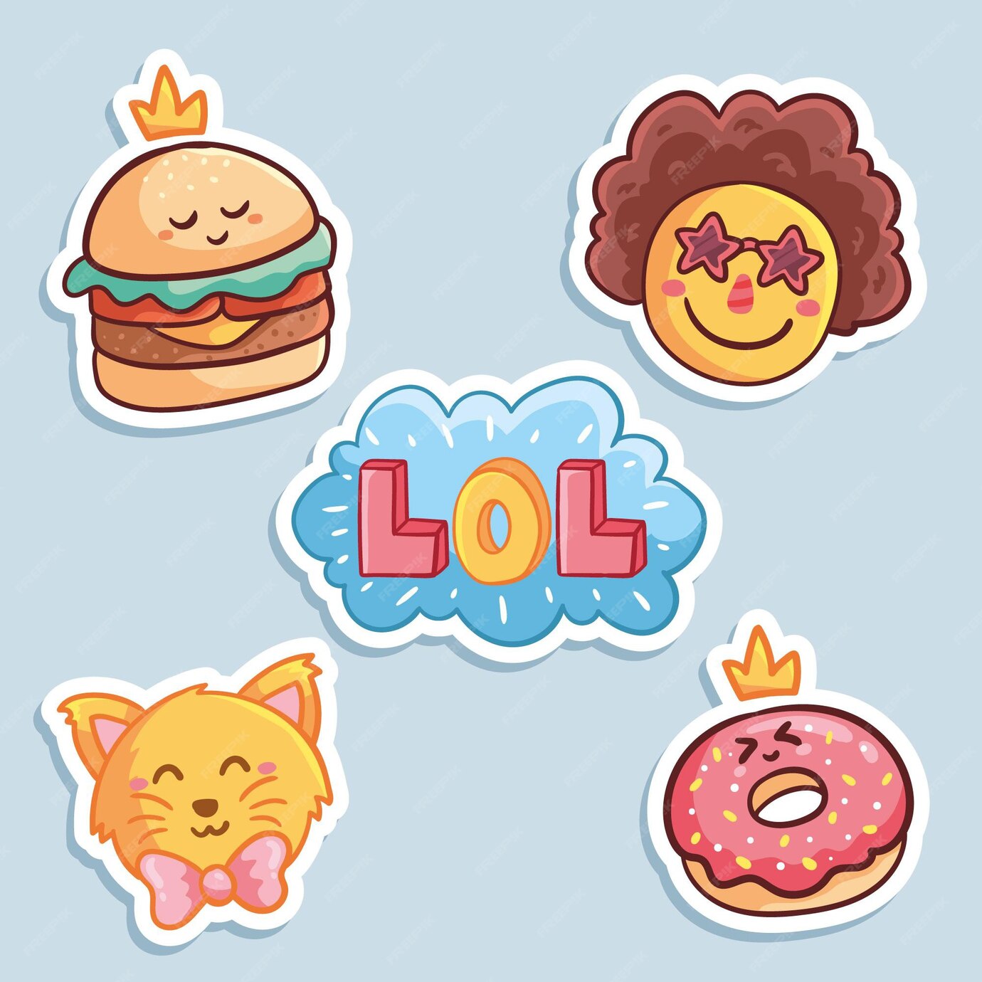 Premium Vector | Funny lol stickers