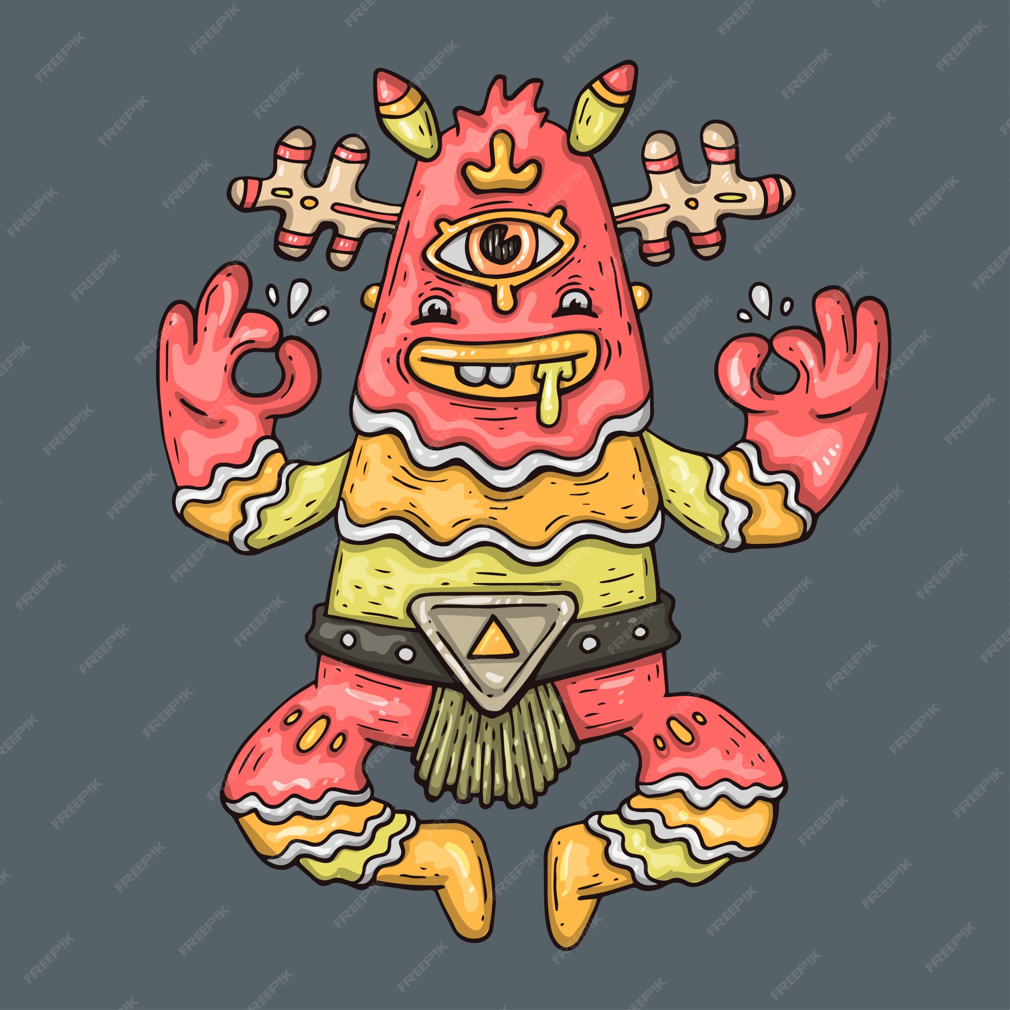 Premium Vector | Funny monster, cartoon illustration.