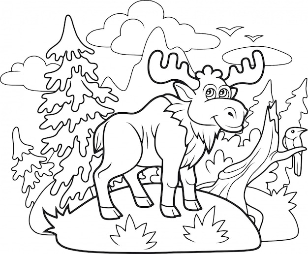 Premium Vector | Funny moose