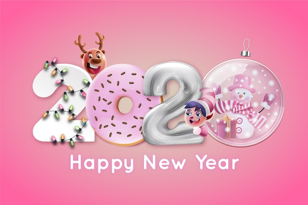 Free Vector Funny New Year Wallpaper