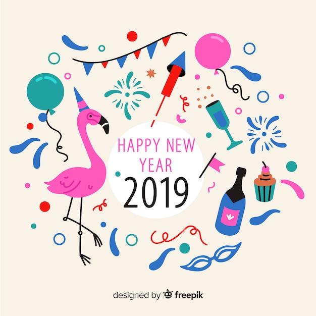 Free Vector Funny New Year Background