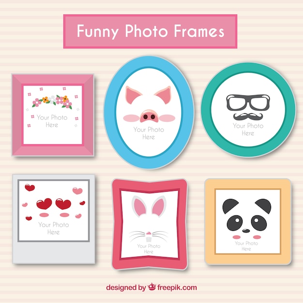 Funny photo frames Vector Free Download